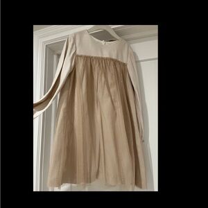 Nano Tan Crew Neck Dress with long sleeve. Xmas new years dress